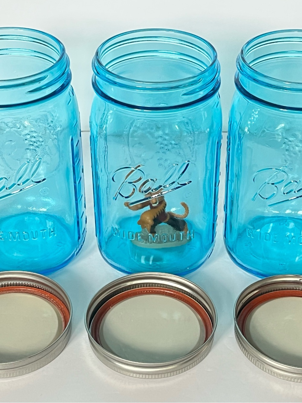 Blue Glass Ball Jars 32 oz with Lids, Wide Mouth Collector’s Edition - Picture 10 of 15